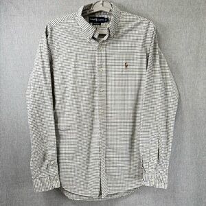 Mens Large Polo Ralph Lauren Custom Fit Plaid Long Sleeve Button Down Shirt